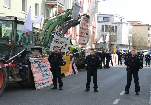 Polizei auf Friedensdemo in Würzburg