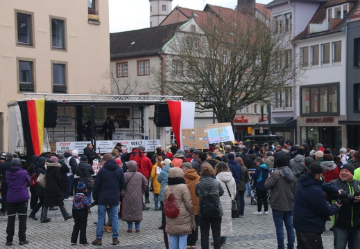 Rednerbühne auf der Demo in Schweinfurt